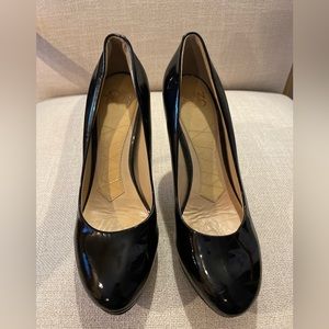 Joan David Black Patent Heels Size 7.5